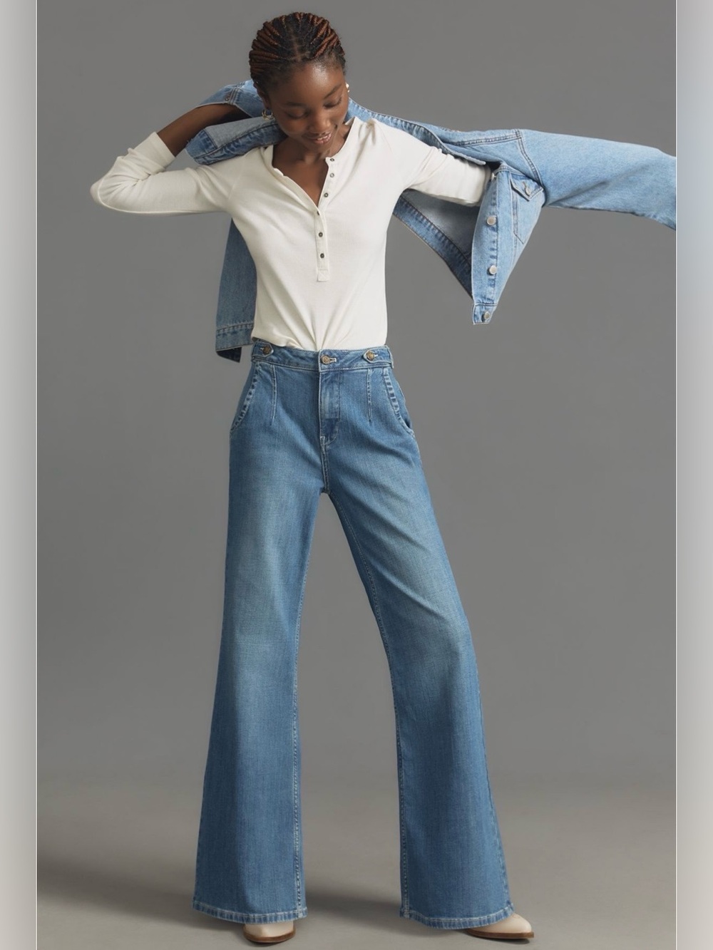 Pilcro Tower Flare Mid-Rise Jeans
